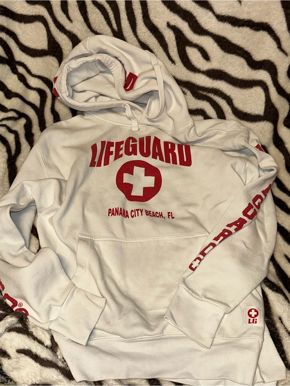 White Lifeguard Graphic Hoodie - Panama City Beach
